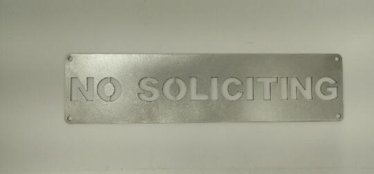 Stainless Steel No soliciting sign