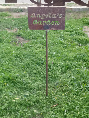 Garden sign on a stake