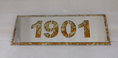 Stainless Steel over Rusted Steel Address Sign